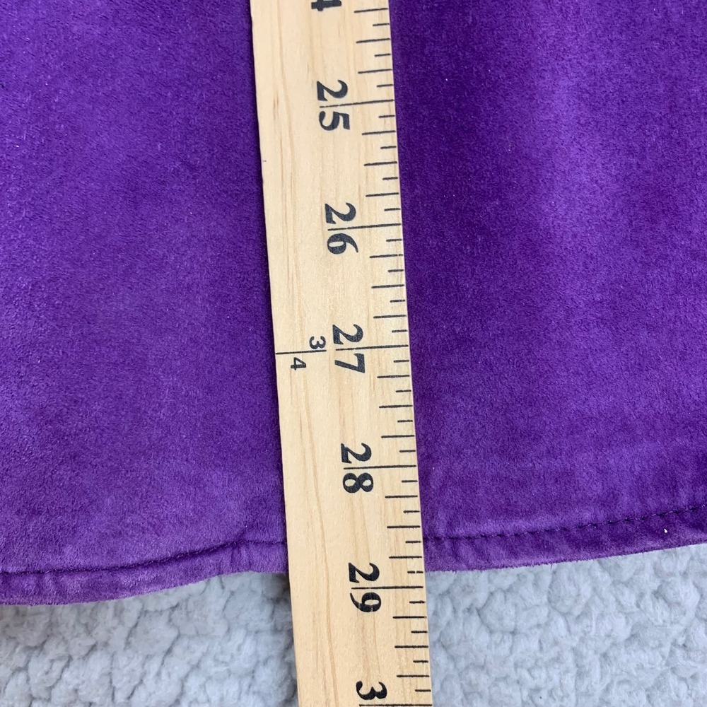 VTG Bagatelle Suede Shirt Womens Large Purple Genuine Leather Button Down Jacket - Picture 10 of 11